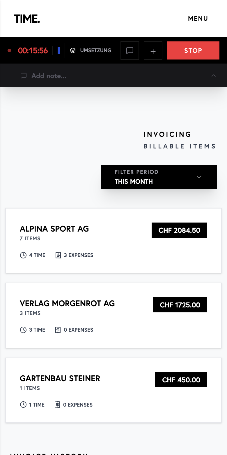 From quote to paid invoice.